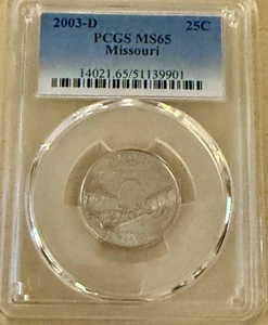 2003-D 25C PCGS MS65 Missouri - Picture 1 of 3
