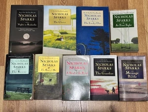 Lot of 9 Nicholas Sparks Romance Paperback Books RANDOM MIX - Picture 1 of 2