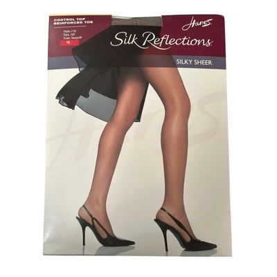 Pantimedias Hanes Silk Reflections sedosas transparentes control superior punta reforzada AB Foto 1 de 4
