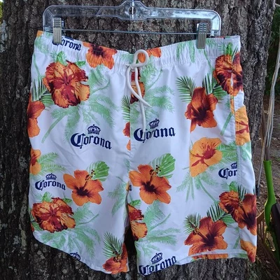 CORONA Men's Tropical Hibiscus Board Swim Shorts XL - Image 1 of 4