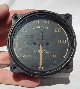 WW2 USN USMC Grumman F4F Wildcat Fighter Indicador de Combustible Instrumento, ¡BONITO! - Imagen 1 de 3