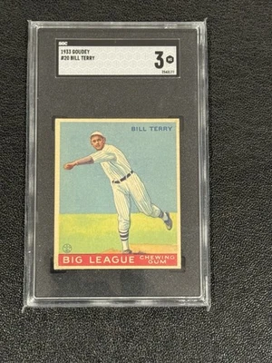 1933 Goudey WWG Canadiense #20 Bill Terry SGC 3 Salón de la Fama - Ejemplo limpio Foto 1 de 2