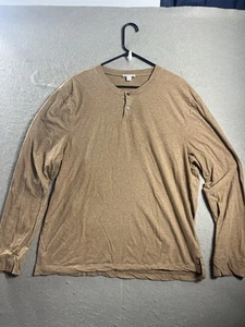 James Perse Henley Hemd 4 / Large Herren Braun Langarm 100% Baumwolle Freizeit - Bild 1 von 11