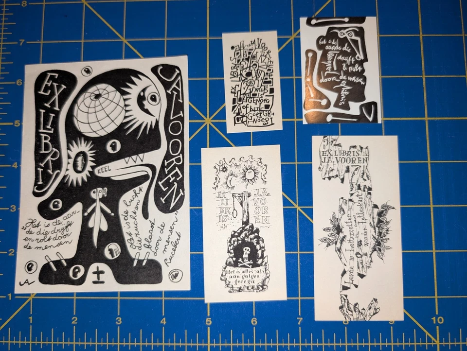 5 Ex libris  By Lucebert (Artist) bookplate Foto 1 de 1