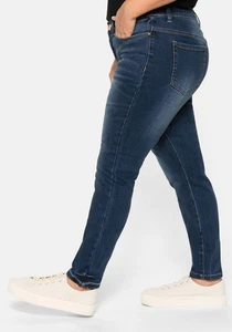 sheego Damen Jeans Hose Skinny Stretch dark blue Denim Gr. 112 (56) NEU - Bild 1 von 3