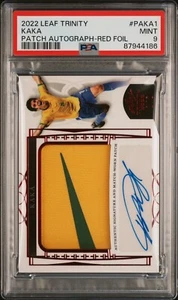 Kaka 2022 Leaf Trinity Patch Auto #/2 Match Worn Jersey Swoosh Auto PSA 9 - Bild 1 von 2