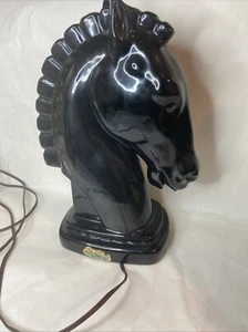 MCM Art Deco Porcelain Horse Head Table Lamp - Picture 1 of 16