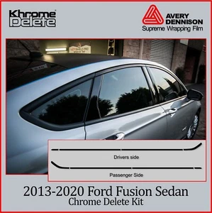 Chrome Delete Vinyl for the Lower Half of 2013-2020 Ford Fusion Trim (Matte) - Bild 1 von 7