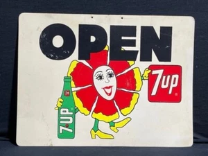 VINTAGE 7up OPEN/CLOSED DOUBLE SIDED PLASTIC SIGN 16" x 12" - Picture 1 of 4