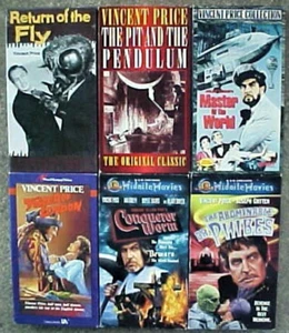 VINCENT PRICE VHS LOT "RETURN OF FLY" "PIT PENDULUM" "PHIBES" ETC..FREE SHIPPING - Picture 1 of 1