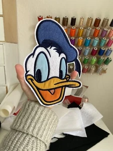 Donald Duck Rückenpatch 18 x 13 cm Kopf groß patch Aufnäher handmade diy Ente - Bild 1 von 3