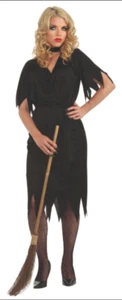 Witch Adult Halloween Costume Black Dress Womens One Size Fits Most Rubies - Picture 1 of 3