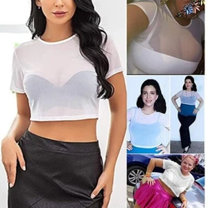 Seductive See Through Crop Top for Women Great for Lingerie and Clubwear - Picture 1 of 22