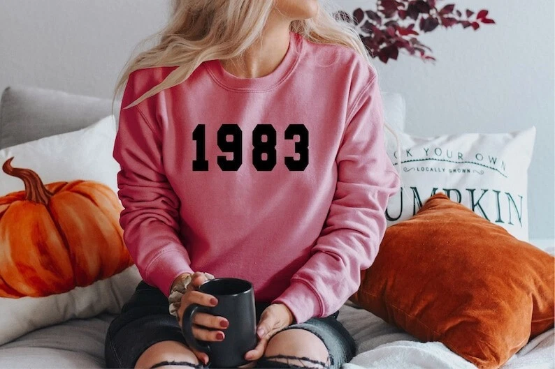 Nuevo 1983 Malva Pullover Suéter Sudadera Mediana M Rosa Manga Larga Top Camisa Foto 1 de 1