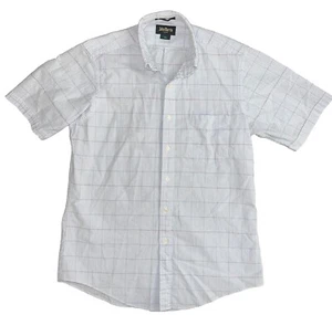 Vintage John Martin Seersucker Shirt Men's Large Button Down Classic Window Pane - Picture 1 of 9