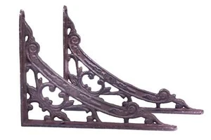 2 Regalwinkel Gusseisen Vintage Regalträger Winkel Konsole Wand Antik Jugendstil - Bild 1 von 5