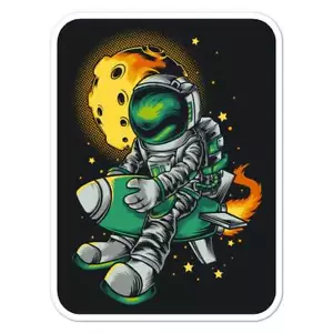 Astronaut Rocket Space, Vinyl Decal Sticker, Indoor Outdoor, 3 Sizes, #7870 - Picture 1 of 1