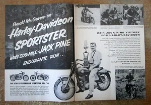 1958 Harley-Davidson Sportster Motorcycle "Jack Pine Racing" Original Ad - Picture 1 of 1