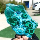 354G Natural Chrysocolla/Malachite transparent cluster rough mineral sample