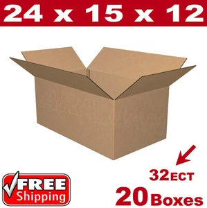 20 - 24x15x12 Cardboard Boxes Mailing Packing Shipping Box Corrugated Carton - Picture 1 of 1