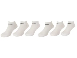 Nike Little Boy's 6-Pairs Lightweight White Low-Cut Socks Sz: 5-7 Fits 10C-3Y - Picture 1 of 1