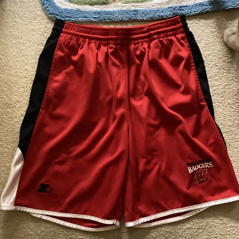 Starter NCAA Wisconsin Badgers Basketball Shorts Sz M Cover