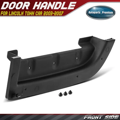 Front Left Driver Black Door Armrest with Screws for Lincoln Town Car 2003-2007 - Image 1 of 4