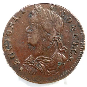 1787 32.1-X.3 R-3 PCGS AU Det Draped Bust Left Connecticut Colonial Copper Coin - Picture 1 of 4