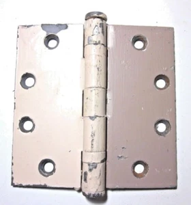Commercial Mortise Door Bearing Steel Hinge 4-1/2" Sq. 5/32" Thick 1 Vintage - Picture 1 of 5