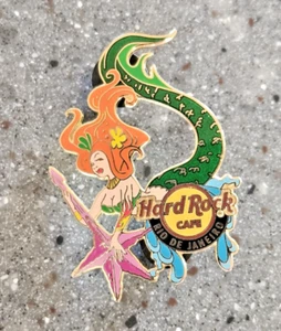 Hard Rock Cafe RIO DE JANEIRO Brazilian Mermaid Girl Starfish Guitar Pin - Bild 1 von 5