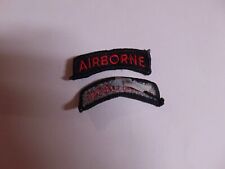MILITARY PATCH US ARMY SHOULDER TAB FOR SHOULDER SEW ON AIRBORNE RED ON BLACK