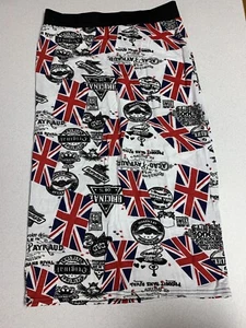 Union Jack Gonna Dritta Midi Elastica Vita Donna Taglia S M L Nuova Sottile Punk - Foto 1 di 4