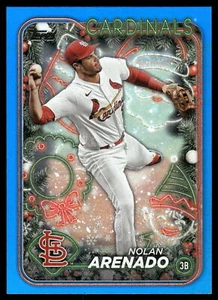 2024 Topps Holiday NOLAN ARENADO Blue Metallic Glitter #H139 - Picture 1 of 2