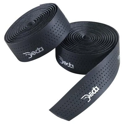 Deda Elementi Mistral Perforated Handlebar Tape Leather Effect Road Bike Black - Image 1 of 4