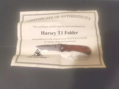 Cuchillo y caja plegable vintage de acero LONE WOLF W.HARSEY T1 SÚPER RARO CPM-S30V Foto 1 de 4