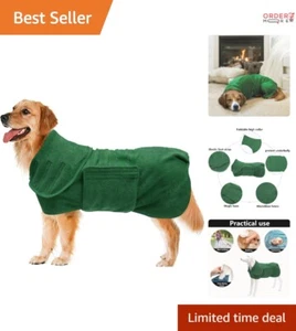 Dog Drying Coat Microfibre Medium Ultra Absorbent Bathrobe Pet Comfort Towel - Picture 1 of 7