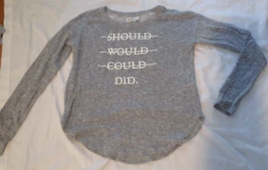 Abercrombie Girls Size L Sweater Sparkle Should Would Could Did Youth Knit - Picture 1 of 5