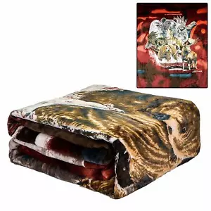 JPI Signature Collection Alaska's Favorites Animals Queen Throw Flannel Blanket - Picture 1 of 3