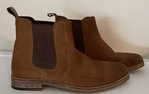 Crevo Herren Denham Stiefel Chelsea Zum Überziehen Braun Wildleder Leder Herren Größe 10 - Bild 1 von 10