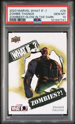 2023 Upper Deck Marvel What If. ..? ZOMBIE THANOS #Z8 Glow in the Dark PSA 10 - Image 1 of 2