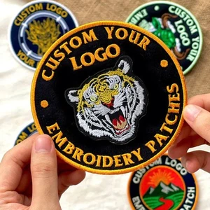 Custom Round Patches Patches with Full Colour Embroidery Iron/Sew On - Picture 1 of 10