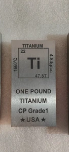 1 (One) pound Pure Titanium Bullion Bar weight sinker 1lb plummet - Picture 1 of 1