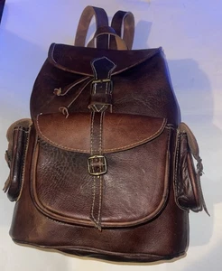 Vintage handgefertigter Rucksack 1/8 Zoll dickes Vollnarbenleder Reiserucksack - Bild 1 von 20