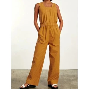 Everlane 8 The Fatigue Jumpsuit Baumwolle Leinenmischung Hose Ärmellos Senf - Bild 1 von 11