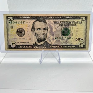 640K Print Star Note $5 Dollar Bill Series 2013 (00613167) - Picture 1 of 2