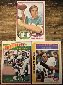 Bob Griese Topps LOT! 1976 #255 1977 #515 1978 #120 Miami Dolphins HOF QB! NRMT - Bild 1 von 2
