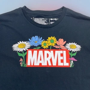 Marvel Herren T-Shirt Small schwarz geblümt Baumwolle - Bild 1 von 3