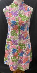 Abito floreale vintage anni 60 70 Go-Ins by Danville MOD zip cambio davanti taglia SM (10-12) - Foto 1 di 15