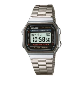 Casio Vintage Watch WA168 A168WA-1 Unisex Silver Digital Brand New With Battery - Picture 1 of 11