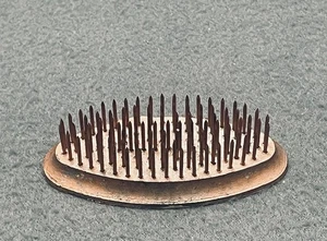 Erdspieß Blumenfrosch oval Metallguss Display 3 1/8" Vintage - Bild 1 von 8